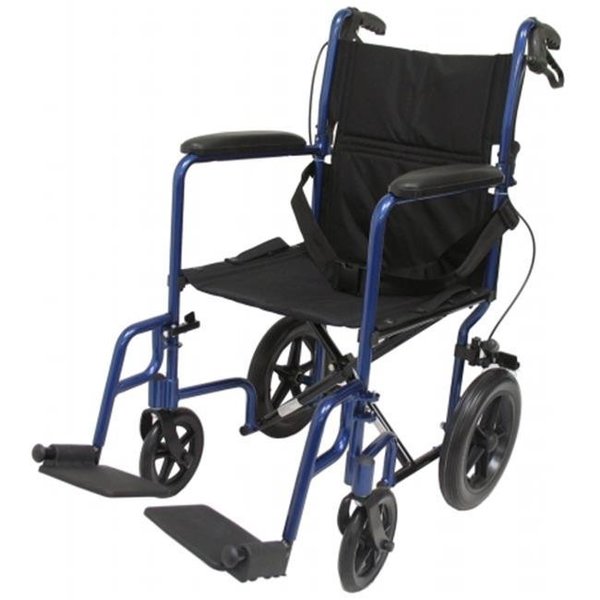 Karman Healthcare Karman Healthcare LT-1000HB-BL Transport Wheelchair-Blue LT-1000HB-BL